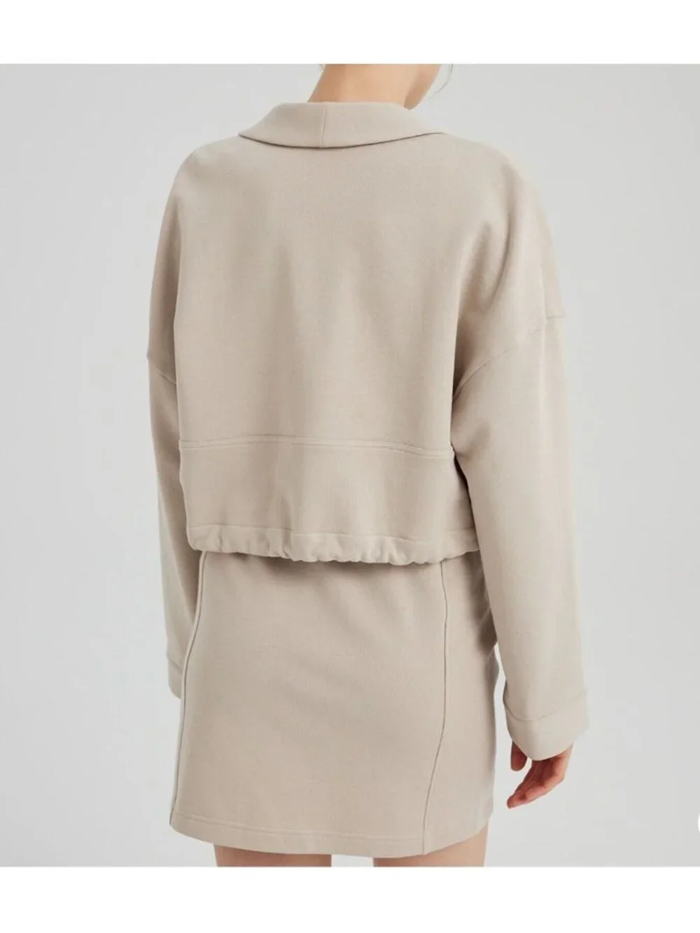 Kimono-Style Top & Skirt Set – Women's Size Large – Beige – 100% Cotton - NWT - Picture 2 of 10